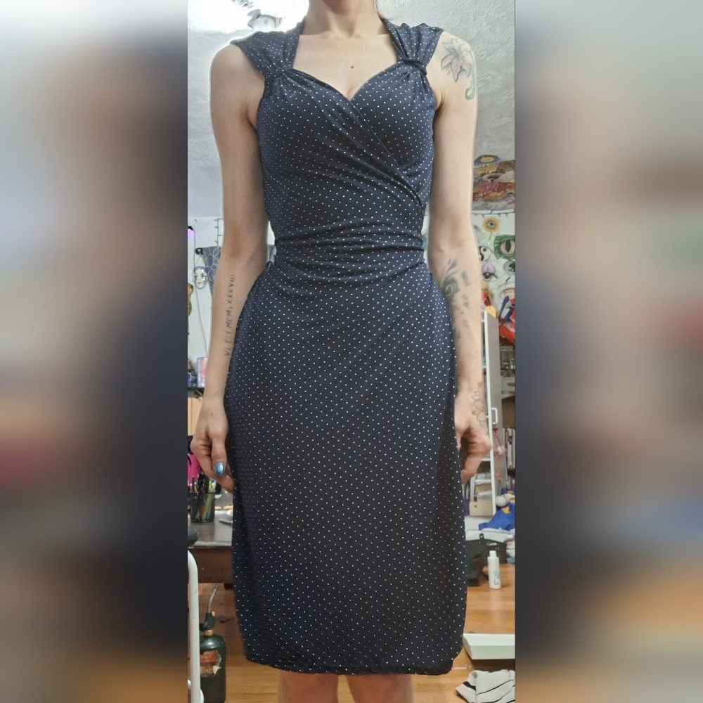 Small/Medium Blue&White Polka Dot Dress by George